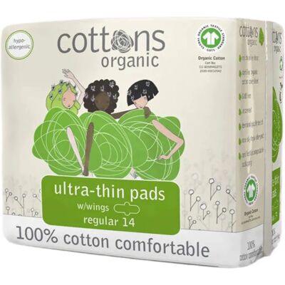 Cottons Modelo Ultra-Fino de Algodão Orgânico - Absorventes Cottons Modelo Ultra-Fino de Algodão Orgânico - Absorventes