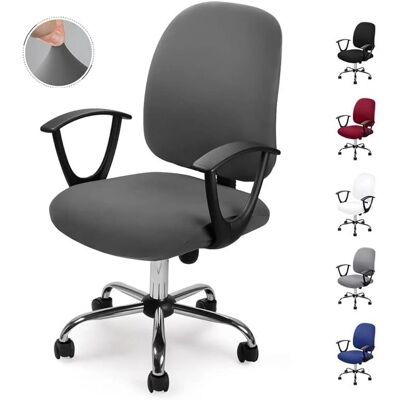 SERBIA - Office Chair Cover - Gray - 2-pack - Chair Cover SERBIA - Office Chair Cover - Gray - 2-pack - Chair Cover