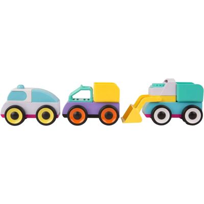 Playgro Véhicules Multicolores Mix n Match - 3 pièces - 1-3 Ans - Jouets Playgro Véhicules Multicolores Mix n Match - 3 pièces - 1-3 Ans - Jouets