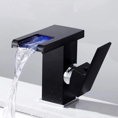 Sjqka - Grifo LED Cascada Negro - Faucet Sjqka - Grifo LED Cascada Negro - Faucet
