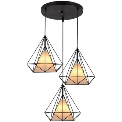 AXHUP Industrial Pendant Lamp - 3 Bulb E27, 25cm, Black AXHUP Industrial Pendant Lamp - 3 Bulb E27, 25cm, Black
