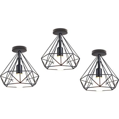 AXHUP Industrial Ceiling Light - 3 Diamond-Shaped Lamps AXHUP Industrial Ceiling Light - 3 Diamond-Shaped Lamps
