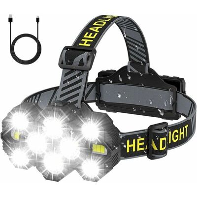 Unknown - 2022 Mejorada 22000LM 10LED Linterna frontal Unknown - 2022 Mejorada 22000LM 10LED Linterna frontal