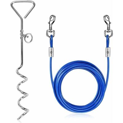 Unknown - Estaca de Amarre para Perro - Ancla en Espiral - Cable 5 m - Equipo para Mascotas Unknown - Estaca de Amarre para Perro - Ancla en Espiral - Cable 5 m - Equipo para Mascotas