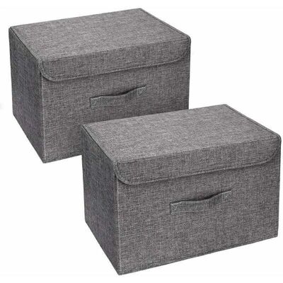 GOTRAYS - 2-pack folding clothing containers - Gray - Textile - Storage containers GOTRAYS - 2-pack folding clothing containers - Gray - Textile - Storage containers