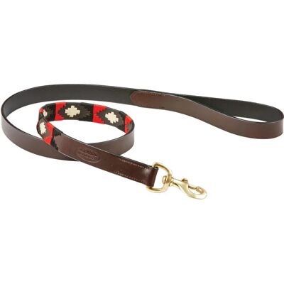 Weatherbeeta Polo Leder Hundeleine - Cowdray Braun, Schwarz, Rot & Weiß Weatherbeeta Polo Leder Hundeleine - Cowdray Braun, Schwarz, Rot & Weiß