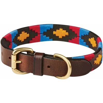 Weatherbeeta Polo Hundehalsband - Braun/Rosa/Blau/Gelb - Mittel Weatherbeeta Polo Hundehalsband - Braun/Rosa/Blau/Gelb - Mittel
