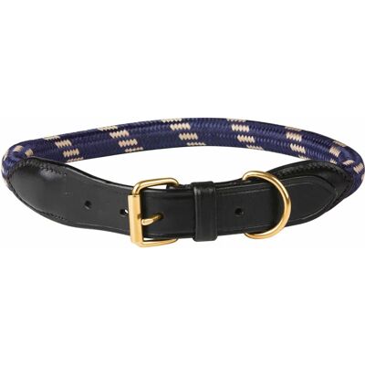 WeatherBeeta Rope Leather Hundehalsband - Navy/Brown - Large WeatherBeeta Rope Leather Hundehalsband - Navy/Brown - Large