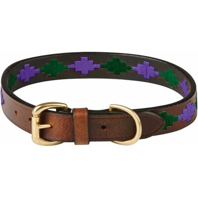 Weatherbeeta Polo Hundehalsband - Beaufort Braun/Purpur/Türkis - XS Weatherbeeta Polo Hundehalsband - Beaufort Braun/Purpur/Türkis - XS