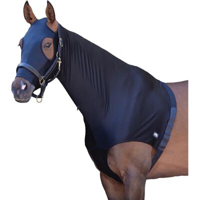 Capuche pour chevaux noir Cob Weatherbeeta - Stretch, Zip, Léger - Publicité Capuche pour chevaux noir Cob Weatherbeeta - Stretch, Zip, Léger - Publicité