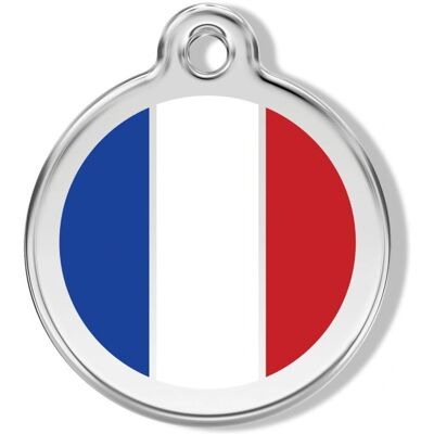 Médaillon pour chien Red Dingo - Drapeau Français - Acier inoxydable Médaillon pour chien Red Dingo - Drapeau Français - Acier inoxydable