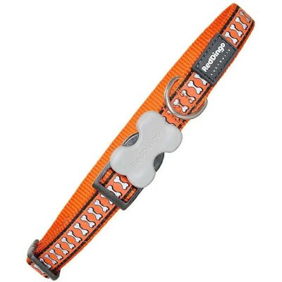 Red Dingo Bone Reflective Orange - Dog Collar Red Dingo Bone Reflective Orange - Dog Collar