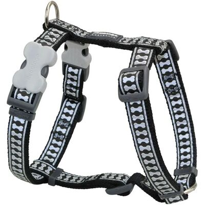 Red Dingo Reißfestiges Hundegeschirr - Reflektierendes Knochen-Design - 20mm Red Dingo Reißfestiges Hundegeschirr - Reflektierendes Knochen-Design - 20mm