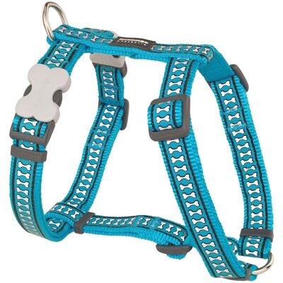 Red Dingo Reflective Bone Dog Harness - 20mm, Turquoise, Adjustable Red Dingo Reflective Bone Dog Harness - 20mm, Turquoise, Adjustable