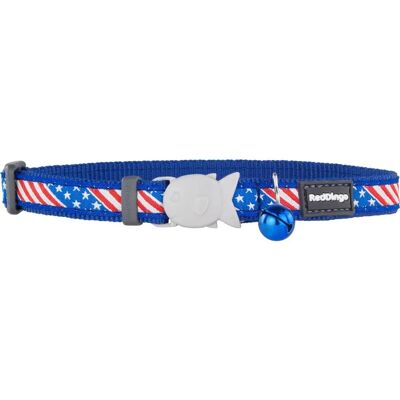 Red Dingo Cat Collar US Flag - 20-32 cm Blue Red Dingo Cat Collar US Flag - 20-32 cm Blue