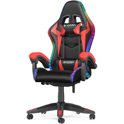 Bigzzia Red Ergonomic Gaming Chair - Gaming Chair, LED Lighting Effects Bigzzia Red Ergonomic Gaming Chair - Gaming Chair, LED Lighting Effects