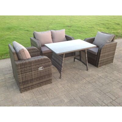 Fimous Rattan Gartentisch-Set - Verstellbarer Stuhl, Sofa, Esstisch - Gartenmöbel Fimous Rattan Gartentisch-Set - Verstellbarer Stuhl, Sofa, Esstisch - Gartenmöbel