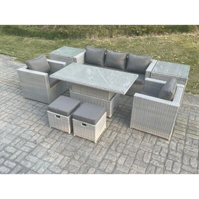Fimous - Rattan 8P - Hellgrau - PE Rattan - Gartenmöbelset Fimous - Rattan 8P - Hellgrau - PE Rattan - Gartenmöbelset