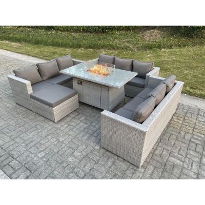 Fimous Hellgraues U-Form Lounge Sofa Essgruppe - Garteneinrichtung Fimous Hellgraues U-Form Lounge Sofa Essgruppe - Garteneinrichtung