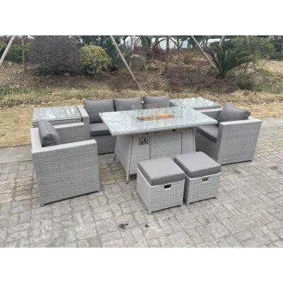 Fimous 7-Sitzer Rotin Outdoor-Set - Gartenmöbel Fimous 7-Sitzer Rotin Outdoor-Set - Gartenmöbel