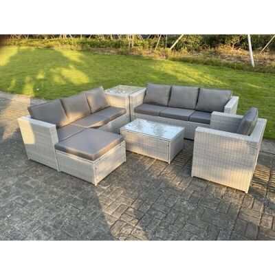 Fimous Hellgraues PE Rattan Gartenset Eckcouch - Gartentyp Fimous Hellgraues PE Rattan Gartenset Eckcouch - Gartentyp