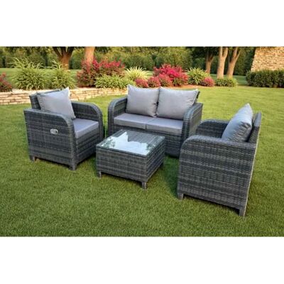 Fimous Hellgraues Outdoor PE Rattan Gartenmöbel-Set - Gartenmöbel-Set Fimous Hellgraues Outdoor PE Rattan Gartenmöbel-Set - Gartenmöbel-Set