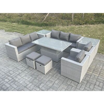 Fimous Rattan Gartenset - Verstellbarer Tisch Sofa Lounge Stühle Fimous Rattan Gartenset - Verstellbarer Tisch Sofa Lounge Stühle