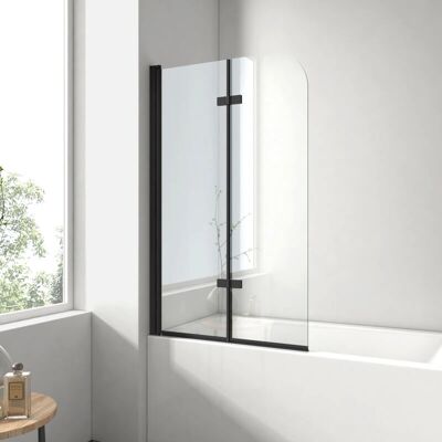 EMKE - TN-110x140 - Negro mate - 6mm vidrio - Mampara de bañera EMKE - TN-110x140 - Negro mate - 6mm vidrio - Mampara de bañera