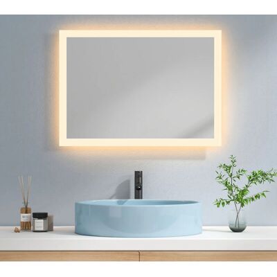 EMKE - 70 x 50 cm - horizontal - Luz cálida 3000K - Espejo de baño EMKE - 70 x 50 cm - horizontal - Luz cálida 3000K - Espejo de baño