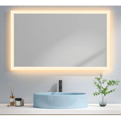 EMKE - Espejo baño LED - 100 x 60 cm - 3000K - Espejo EMKE - Espejo baño LED - 100 x 60 cm - 3000K - Espejo