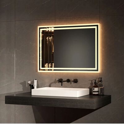 Emke - LED doble tira 70x50 - 70x50 cm - Espejo de baño Emke - LED doble tira 70x50 - 70x50 cm - Espejo de baño