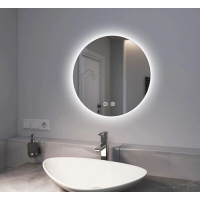 EMKE Espejo de Baño Redondo LED - 50 cm - Memoria EMKE Espejo de Baño Redondo LED - 50 cm - Memoria