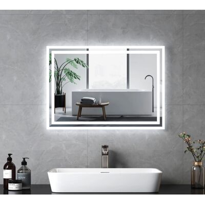 Espejo de baño Emke con luz LED anti-vaho - 70x50 cm Espejo de baño Emke con luz LED anti-vaho - 70x50 cm