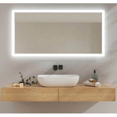 Espejo de baño LED Emke - Antivaho, Luz fría/caliente 120x60cm Espejo de baño LED Emke - Antivaho, Luz fría/caliente 120x60cm