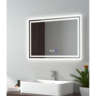 Espejo de baño LED Emke con sensor de movimiento - Antivaho, Brillo ajustable Espejo de baño LED Emke con sensor de movimiento - Antivaho, Brillo ajustable