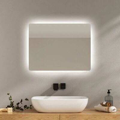 Espejo de baño LED Emke con antivaho y doble color de luz Espejo de baño LED Emke con antivaho y doble color de luz