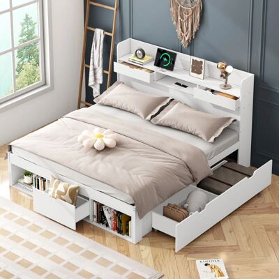 MODFU - Letti 140x200 - White - 5 drawers - Bed MODFU - Letti 140x200 - White - 5 drawers - Bed