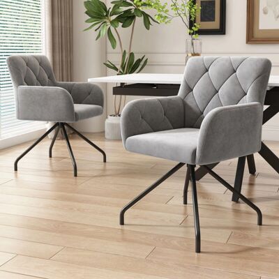 MODFU - Dining Chair - Velvet - Metal Legs - Chair MODFU - Dining Chair - Velvet - Metal Legs - Chair