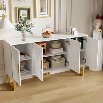MODFU - Credenza 150x40x82cm - White - 4 doors - Cabinet MODFU - Credenza 150x40x82cm - White - 4 doors - Cabinet