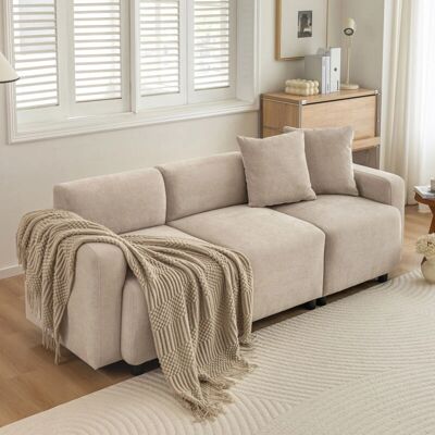MODFU - 3Sofa - Beige - Chenille - Sofa MODFU - 3Sofa - Beige - Chenille - Sofa