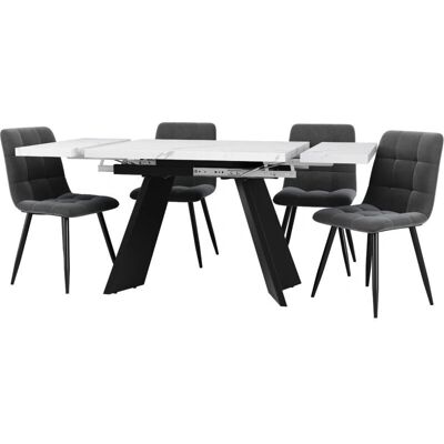 MODFU - Conjunto mesa y sillas 160x80 - White - Dining set MODFU - Conjunto mesa y sillas 160x80 - White - Dining set