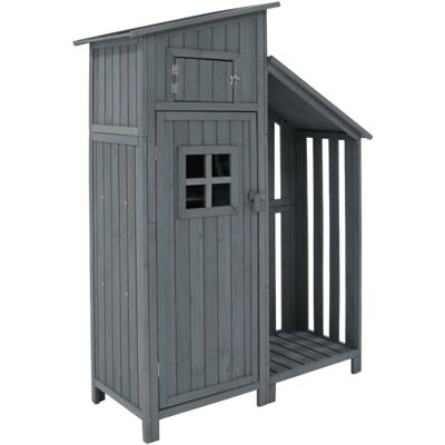 Modfu Cobertizo para herramientas 124x46x174cm - Madera Gris Modfu Cobertizo para herramientas 124x46x174cm - Madera Gris
