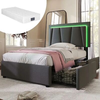 MODFU - VelvetStorage - Beige - 140x200cm - Bed - Publicité MODFU - VelvetStorage - Beige - 140x200cm - Bed - Publicité