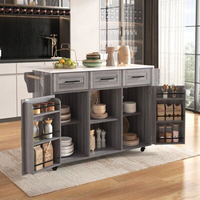 MODFU - 139x46x91,5 cm - 3 cajones - Carrito de cocina MODFU - 139x46x91,5 cm - 3 cajones - Carrito de cocina