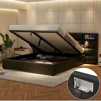 MODFU - Letti contenitori 180x200cm - 180x200 cm - Negro - Bed MODFU - Letti contenitori 180x200cm - 180x200 cm - Negro - Bed