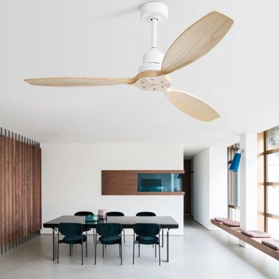 MODFU - MODFU - Blanc Naturel - Bois Métal - Ventilateur de plafond - Publicité MODFU - MODFU - Blanc Naturel - Bois Métal - Ventilateur de plafond - Publicité