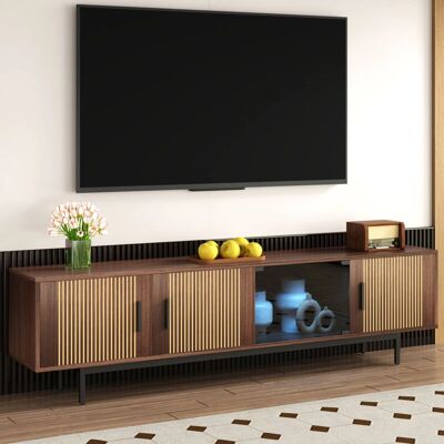MODFU - MODFU TV Stand - Marron/Noir - Meuble TV - Publicité MODFU - MODFU TV Stand - Marron/Noir - Meuble TV - Publicité