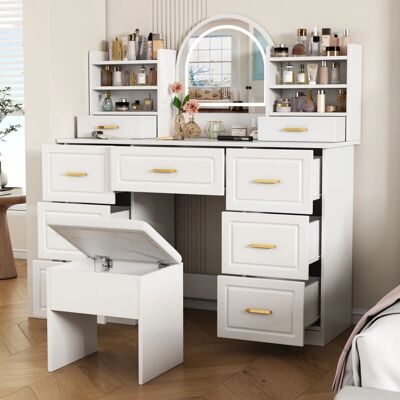 MODFU - DressingTable - Blanco - 9 Cajones - Dressing Table MODFU - DressingTable - Blanco - 9 Cajones - Dressing Table