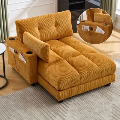 MODFU - Divani dritti 112x140x81cm - Jaune foncé - Canapé-lit - Publicité MODFU - Divani dritti 112x140x81cm - Jaune foncé - Canapé-lit - Publicité