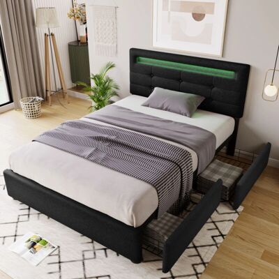 MODFU - Letti con cassetti 90x200cm - 2 cassetti - LED - Bed MODFU - Letti con cassetti 90x200cm - 2 cassetti - LED - Bed
